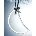 Alicia Beveled Economy Moon Ornament w/ Gold Ribbon - Jade Glass